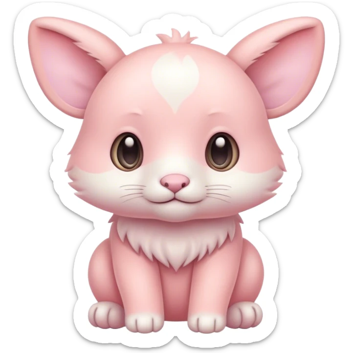 Una mascota en colores pastel, un animal inventado que se vea tierno. Que tenga cara linda y se vea de cuerpo entero, muy coqueta  sticker