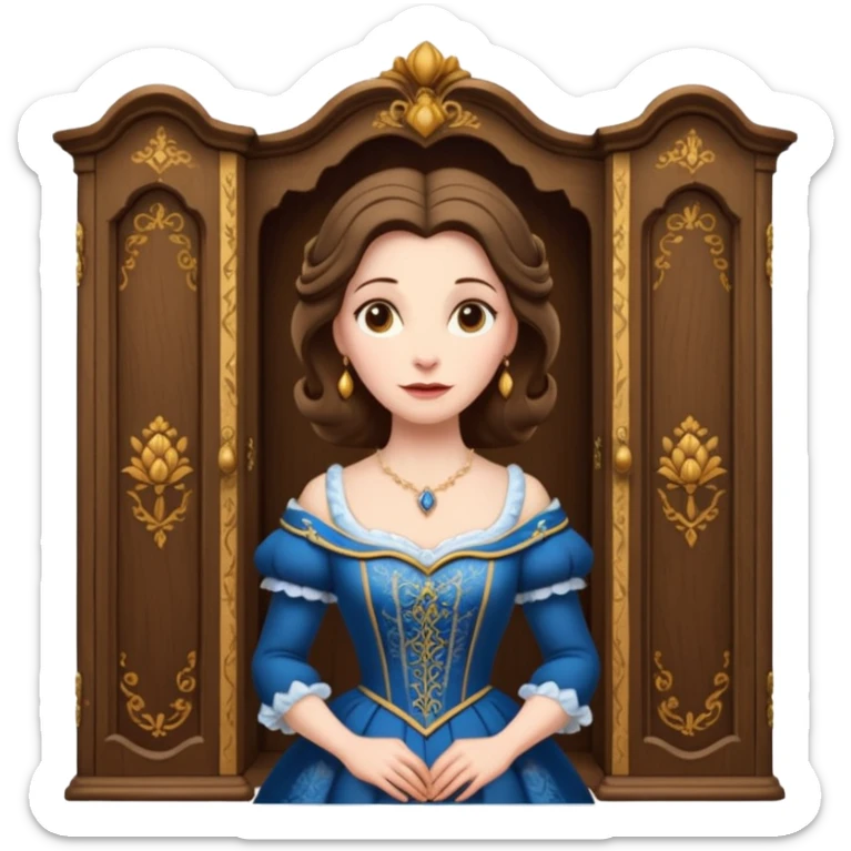 A middle-aged lady character from the fairy tale Beauty and the Beast — she was turned into a wardrobe by magic, while retaining the wardrobe's original form and having an anthropomorphic face. sticker