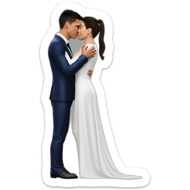 cristiano ronaldo kiss lionel messi real madrid barcelona sticker