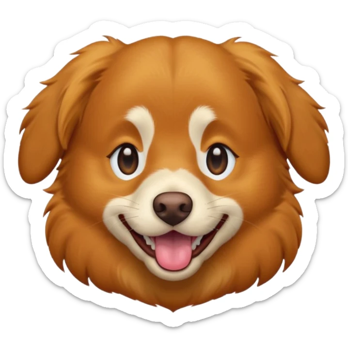 nova scotia duck tolling retriever with a brown face and tongue out emoji style sticker
