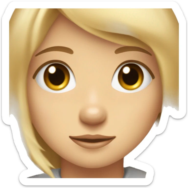 Blonde girl with Scruffy light brown medium sized dog with look into your soul human eyes sticker