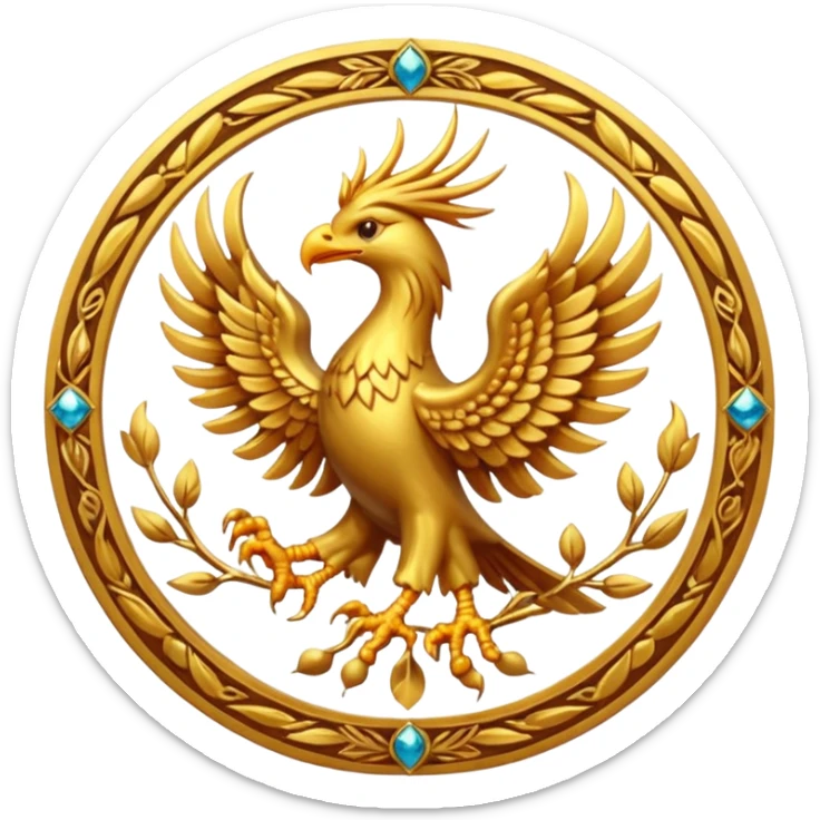 phoenix crest/brosch in a circle sticker