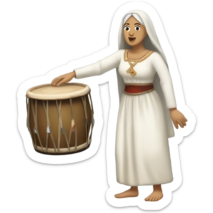 a romanian medieval woman shuffling to drum and bass sticker