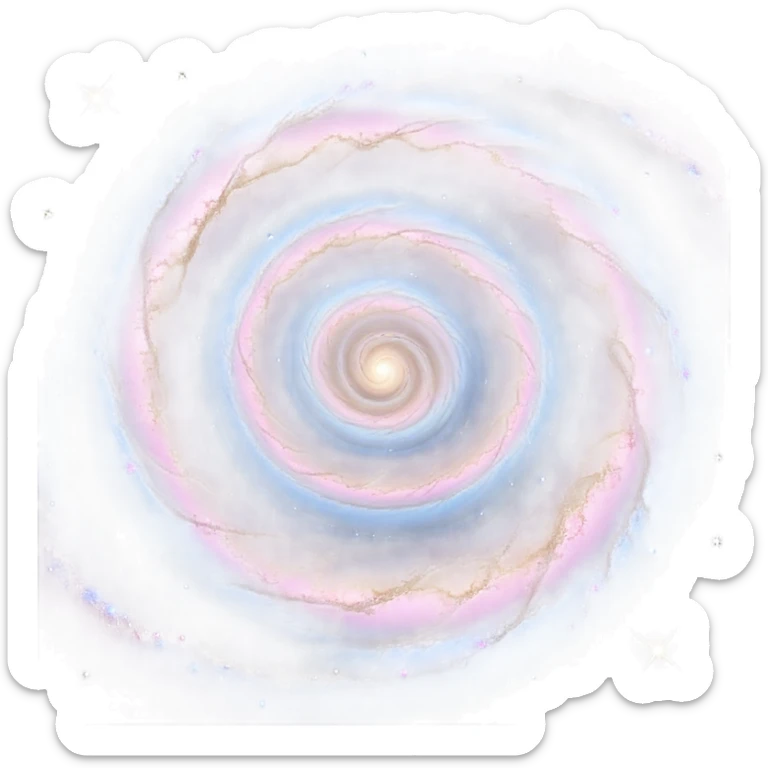  Cinematic Realistic Galaxy – A vast, sweeping view of a majestic spiral galaxy, with glowing arms of stars, dust, and gas stretching into infinity. Vibrant hues of pink, blue, and gold swirl together, capturing the grand scale and breathtaking beauty of the universe. sticker