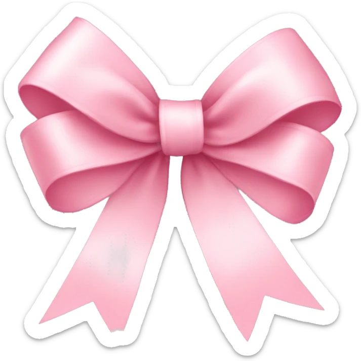 light pink ribbon bow sticker