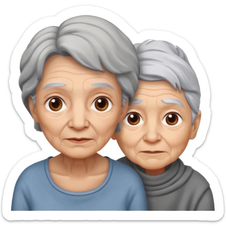 lo mismo que estas haciendo solo coloca alado de la abuela un hombre joven  sticker