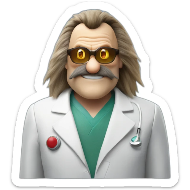 jim carrey as doctor eggman in the sonic the hedgehog movie sticker