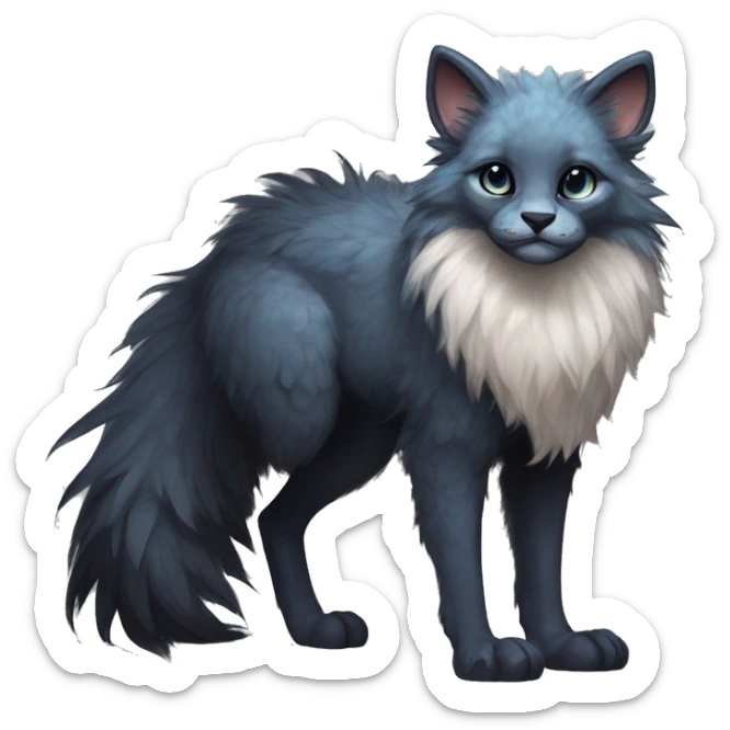  Cute Edgy Realistic Rare Fantasy Fluffy Slim Vernid-Trico-Melprin-species by LiLaiRa, by Falvie, full body sticker