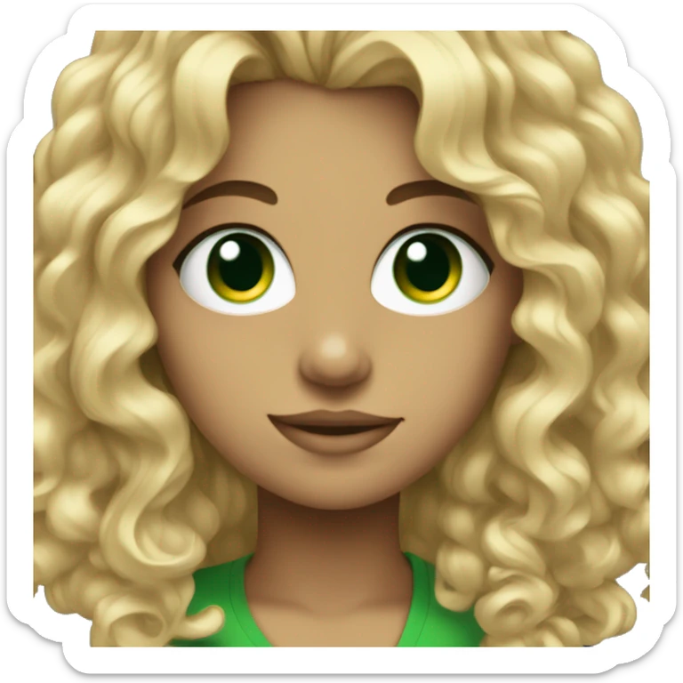 dark blondie wearing headphones green eyes Curly hair sticker