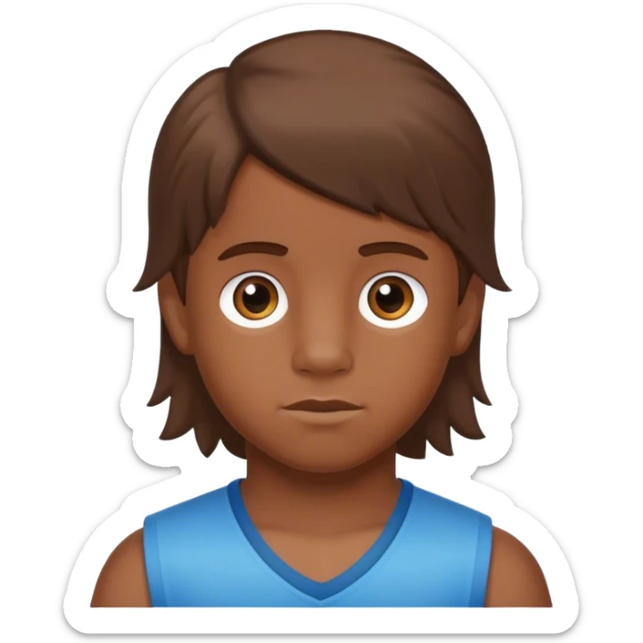 Little boy with a mullet named Kaedyn Koproski brown hair  sticker