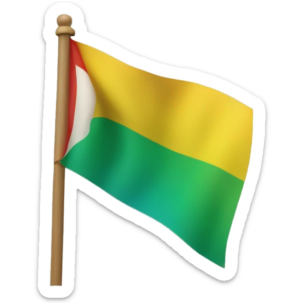 Flag with three colours blue green then yellow and in the middle this letter ⵣ in red sticker