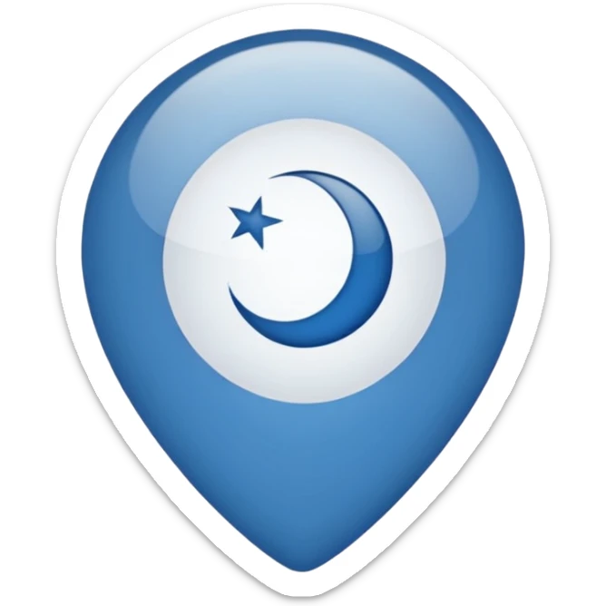 DOĞU TÜRKİSTAN BAYRAĞI (İNSANSIZ) AY VE YILDIZ MAVİ BAYRAK sticker