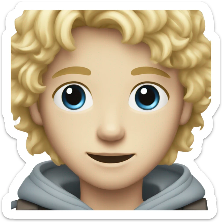 A 13 year old english boy with blond hair blue eyes and light skin sticker