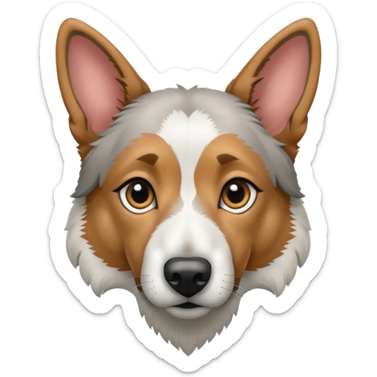 chien croisé malinois berger australien (ressemble + au malinois, yeux gris et poils mi long et gris sticker