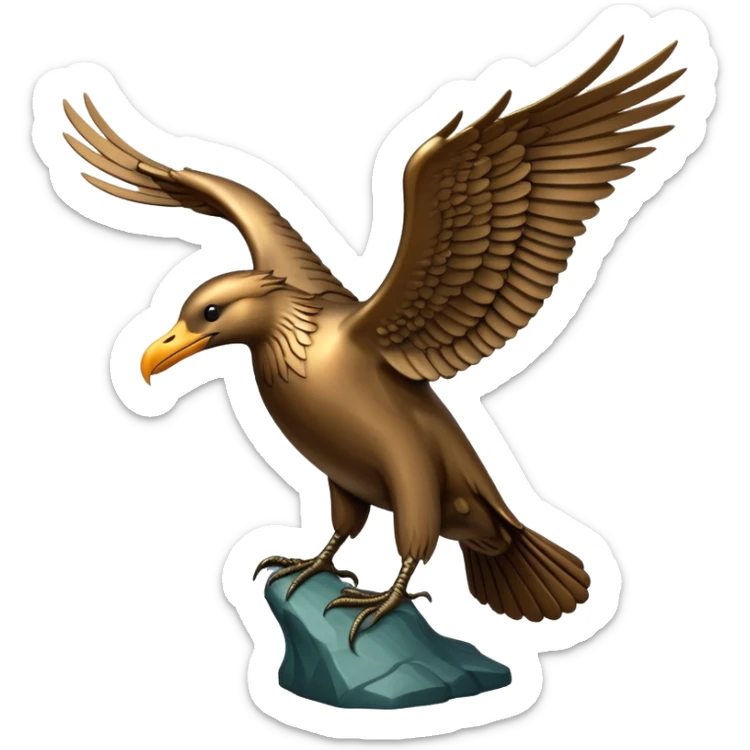 Liver bird, mythical bird symbol of Liverpool, cormorant-like bird with outstretched wings sticker