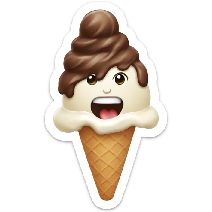 Ice cream eating ice cream sticker