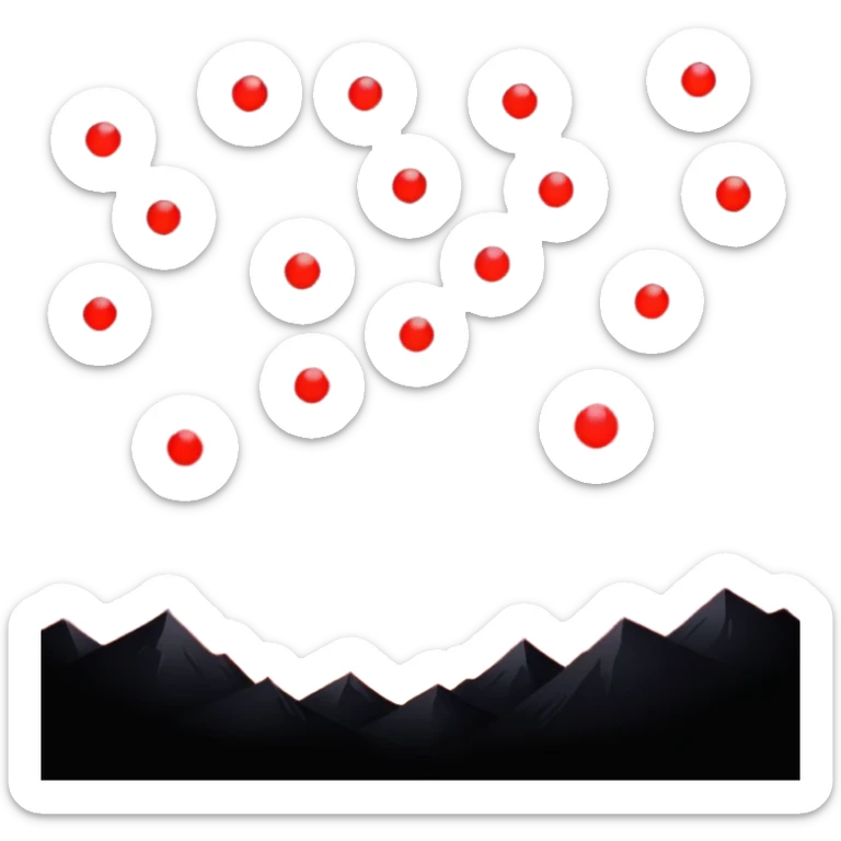 Edgy Black night sky crimson-blood-red glowing lights  Aesthetic scene scenery full picture  sticker