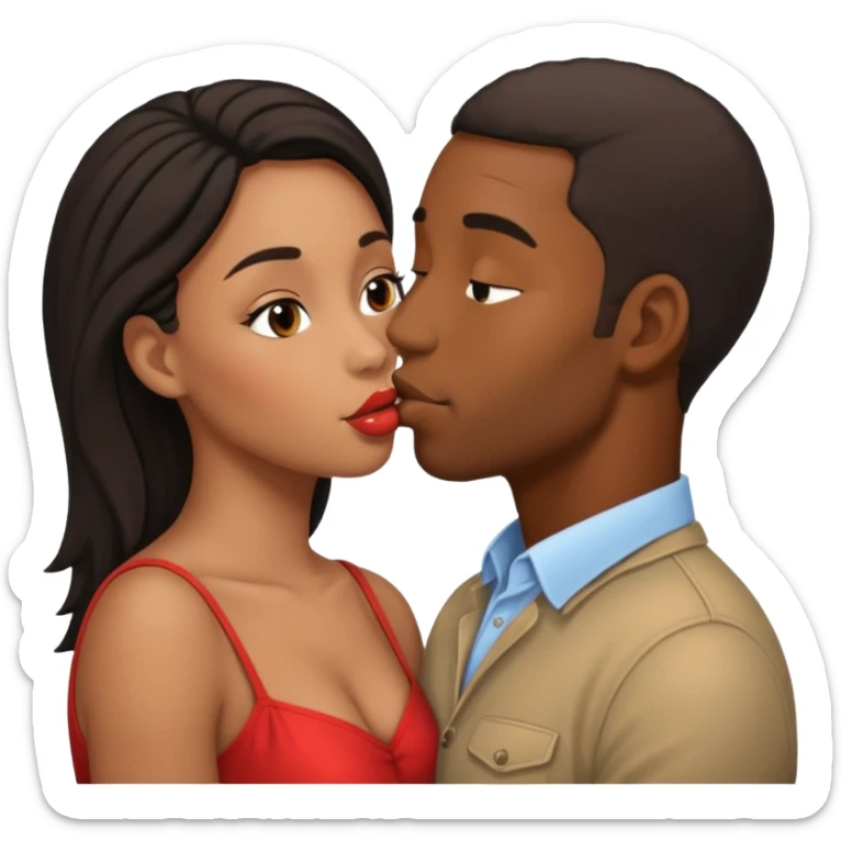 homme et femme noire qui s'embrassent sticker