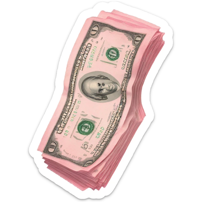 Pink money sticker