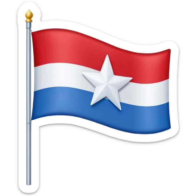 Make an emoji of a flag that is red blue red it’s a star in the middle sticker