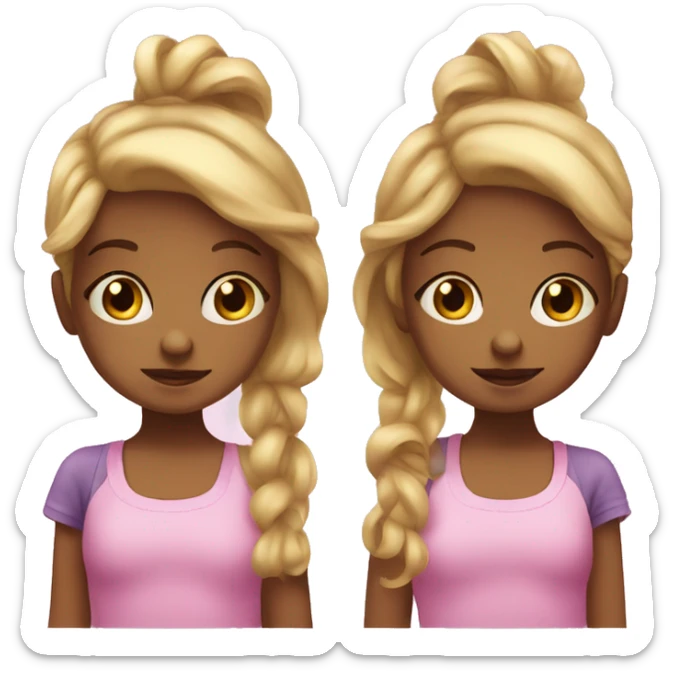 tow 4 years old twins girl and a 2 years old girl sticker