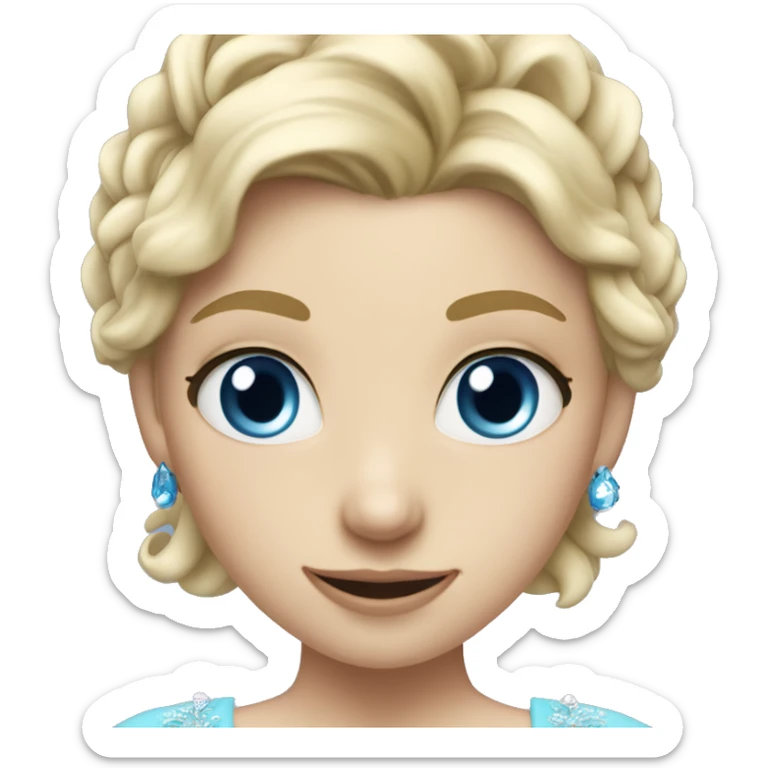 Blonde girl with blue eyes figure skating in dress sticker