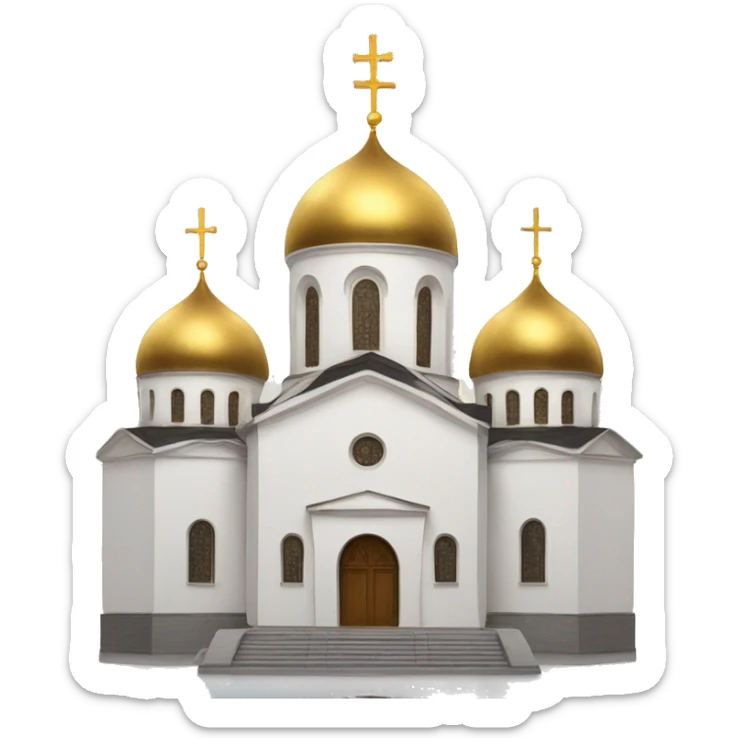 Orthodox church with golden dome and roof and white walls sticker