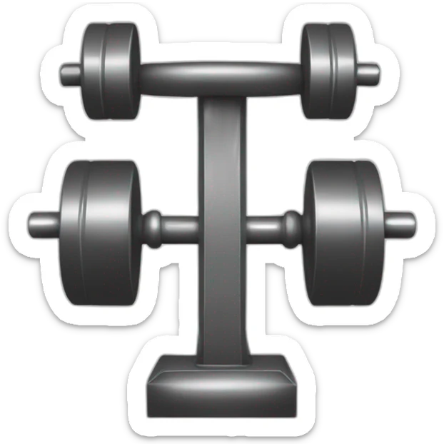emoji of a dumbbell only with outlines and white outlines sticker
