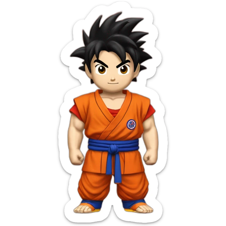 Son goku en tenue de Vovinam Viet Vo Dao et avec une ceinture rouge sticker