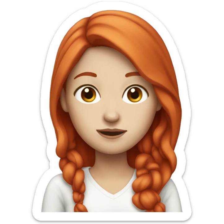 White girl with red hair  sticker