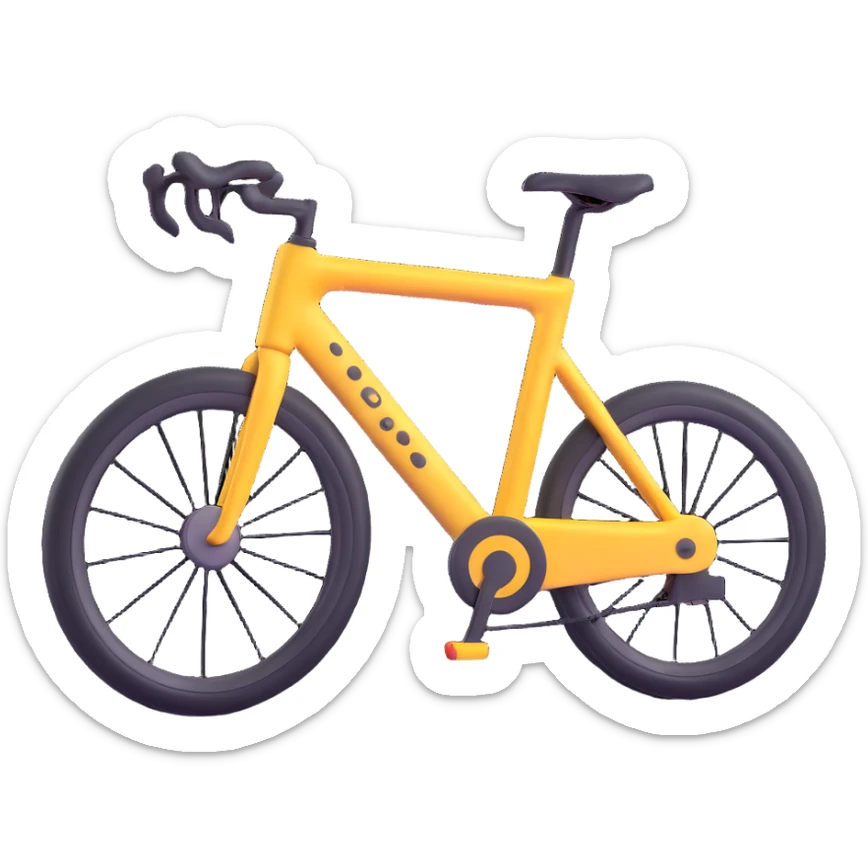 3D emoji-style bike scanner, compact and playful, with a bike silhouette and scanning effect sticker