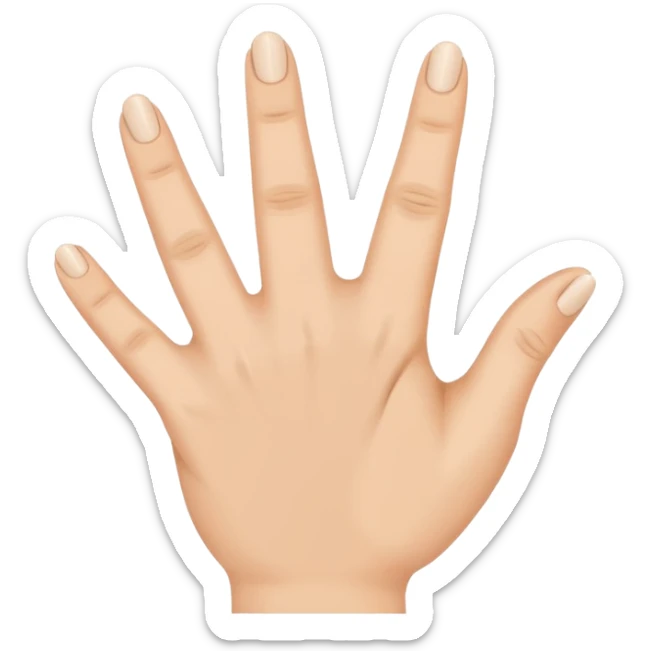 The number seven is signed by extending all fingers and touching the tip of the thumb to the tip of the ring finger.  sticker