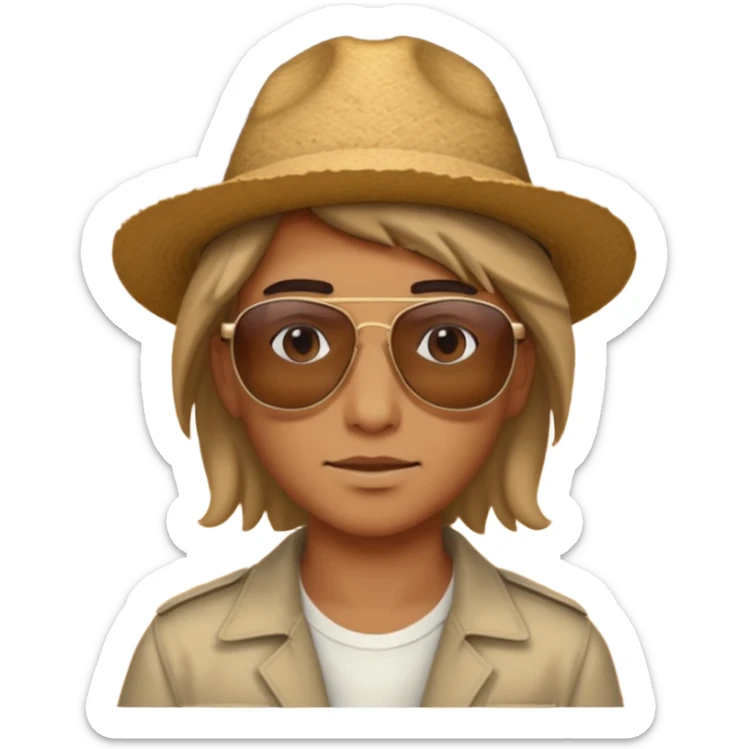 person living in desert just face, hair showing sticker