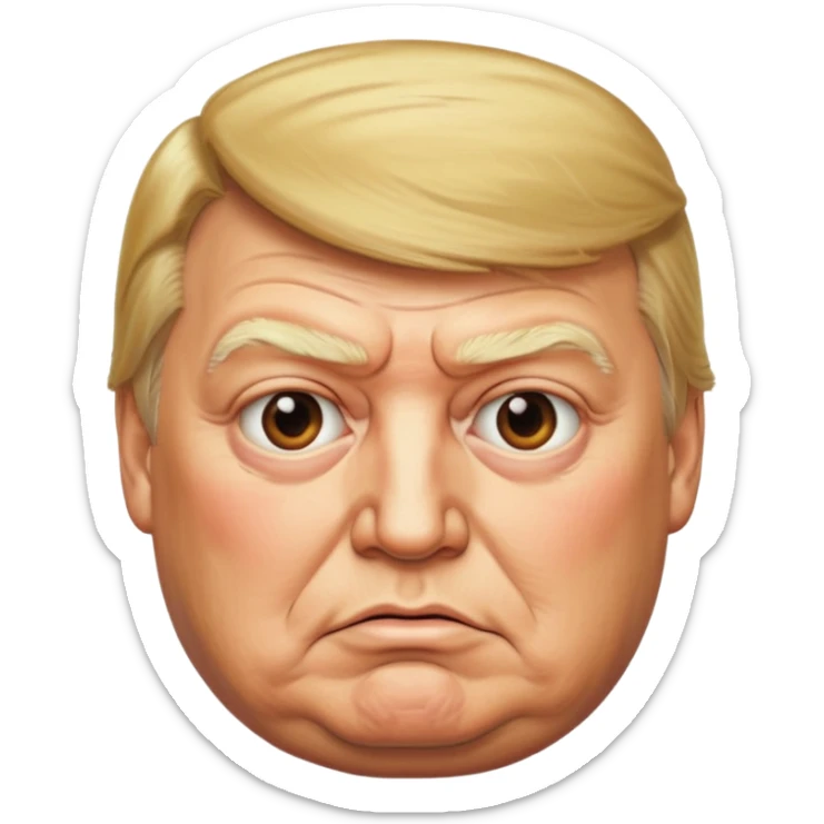MAKE IT MUCH MORE REALISTIC, ESPECIALLY IN THE DONALD TRUMP FACE AND HAIR, MUCH MORE ELDERLY, AND MUCH MORE OBESE, TO REFLECT HIS REALITY sticker