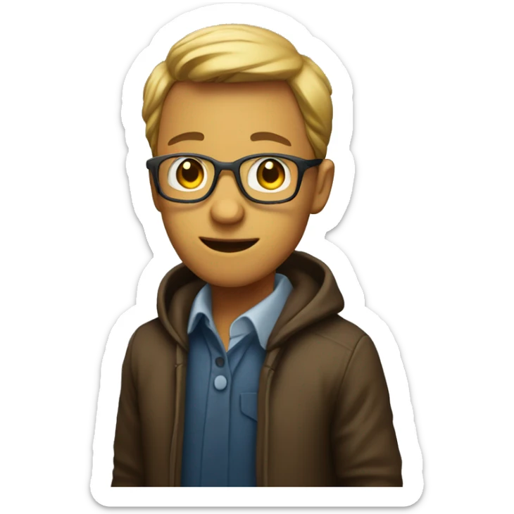 From the adult professor falls a shadow in the form of a teenager sticker