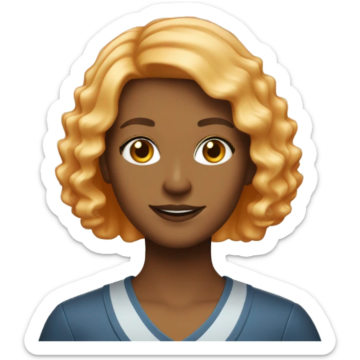 teacher with strawberry blond bob haircut trick or treat sticker