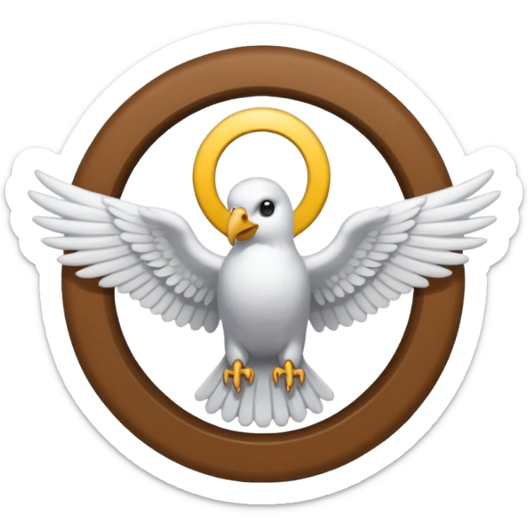 Quiero un emoji de la paz con una paloma blanca y un círculo sticker