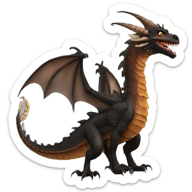 The Hungarian Horntail: A particularly dangerous species of dragon known for its aggression and formidable fire-breathing abilities. sticker