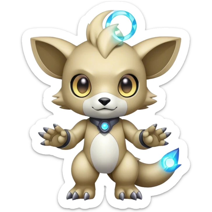 cute kawaii cool edgy futuristic nebula Digimon-Fakemon-animal full body sticker