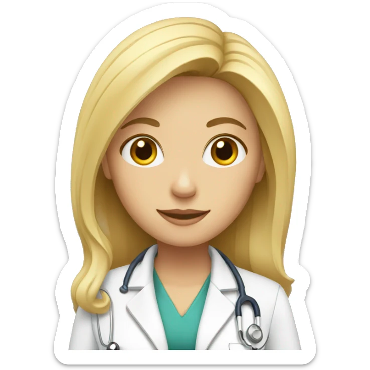 blonde doctor sticker