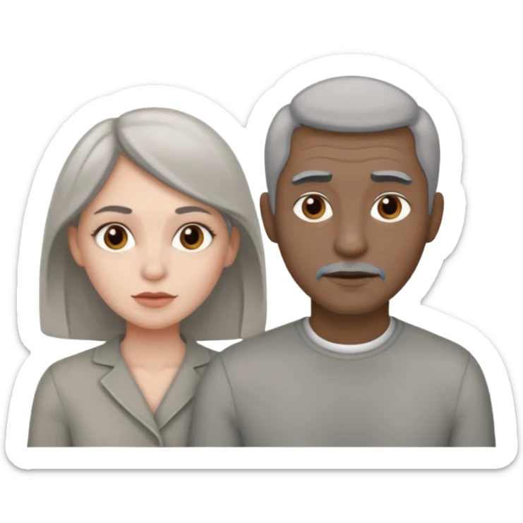 gray woman and male just for testing sticker