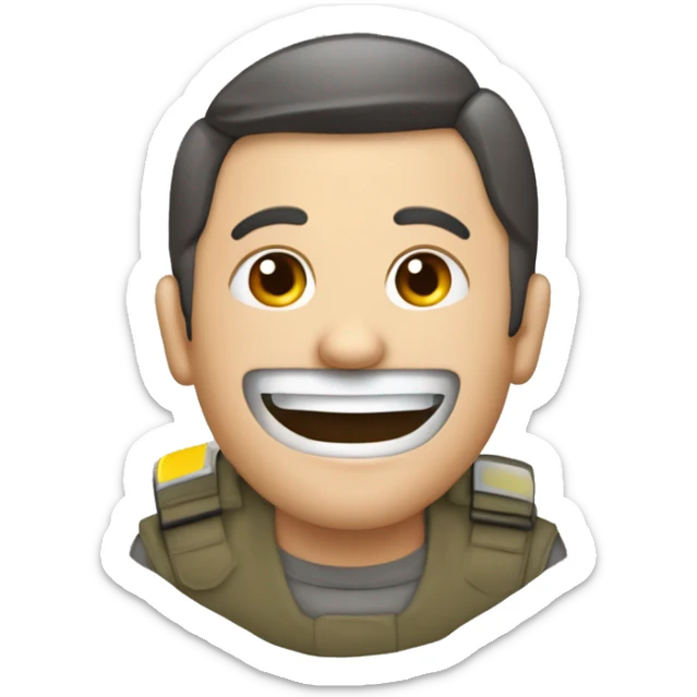 Cara de inseguridad fingiendo felicidad no disimuladamente  sticker