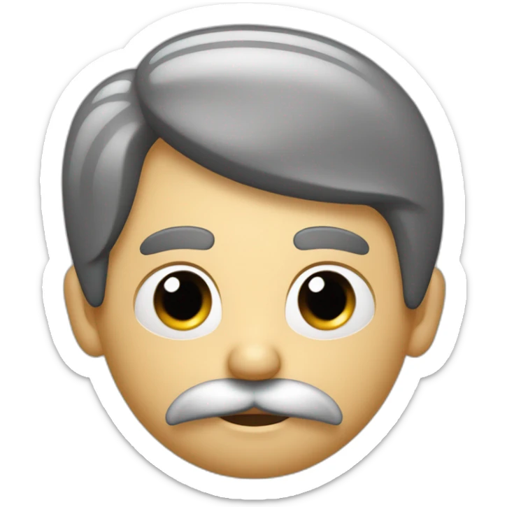 Un homme avec les cheveux noir et palqués et une petite moustache carré sticker