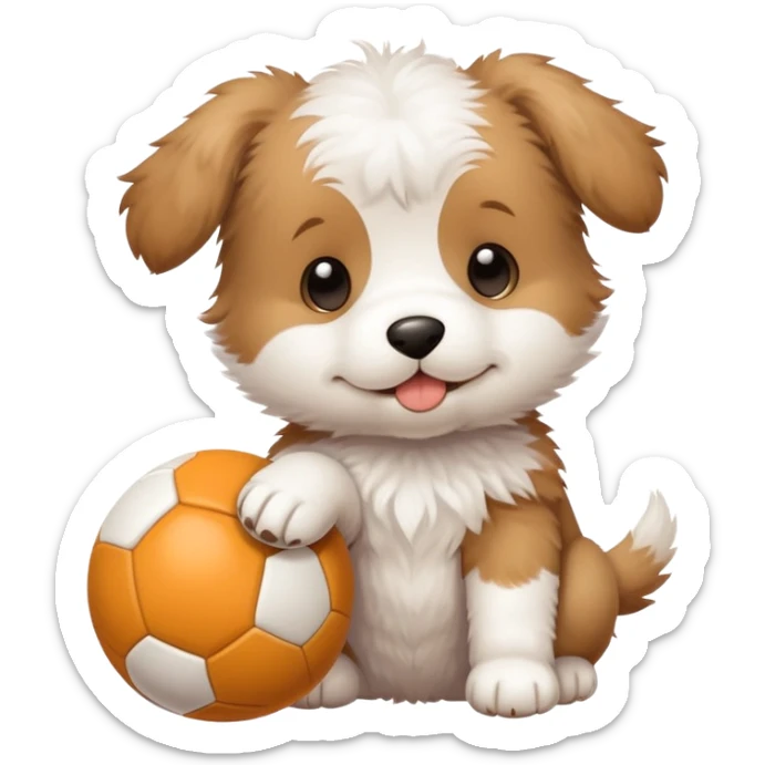 i want to create a collection of moodle (or maltipoo) puppies doing a range of activities, like playing with a ball, or eating, or shaking hands. sticker