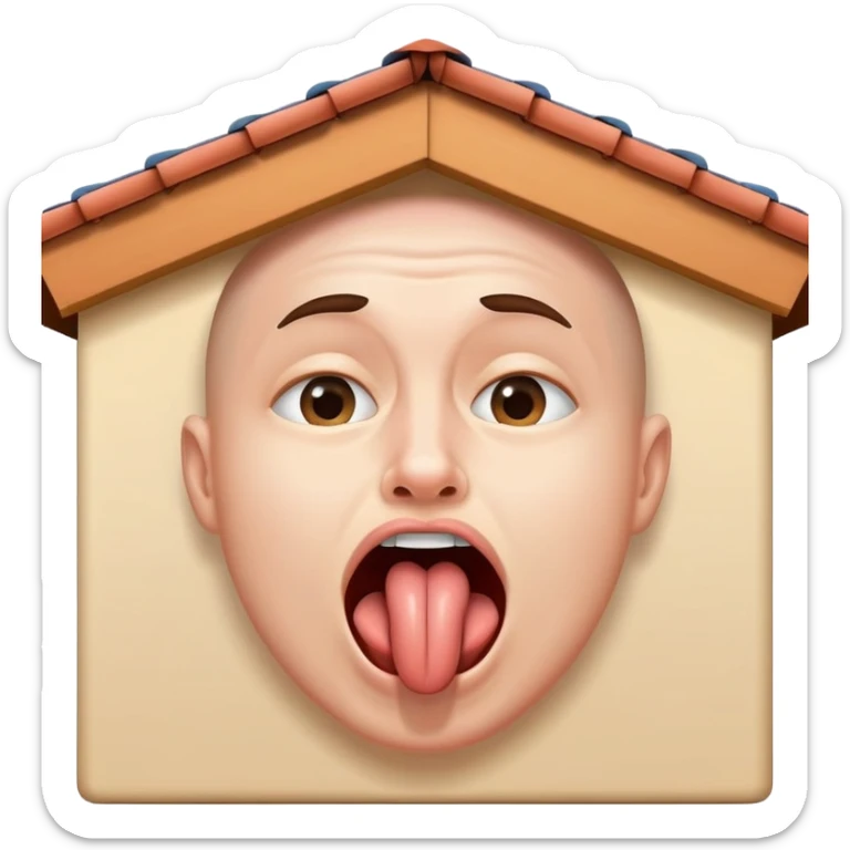 person practicing facial exercise mewing with tongue against roof of mouth sticker