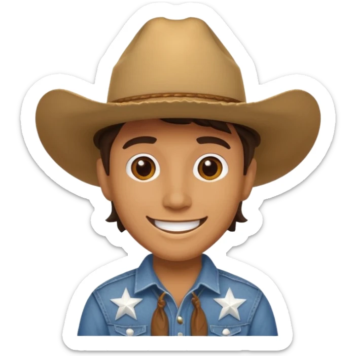The shape of the state of Texas wearing a cowboy hat sticker
