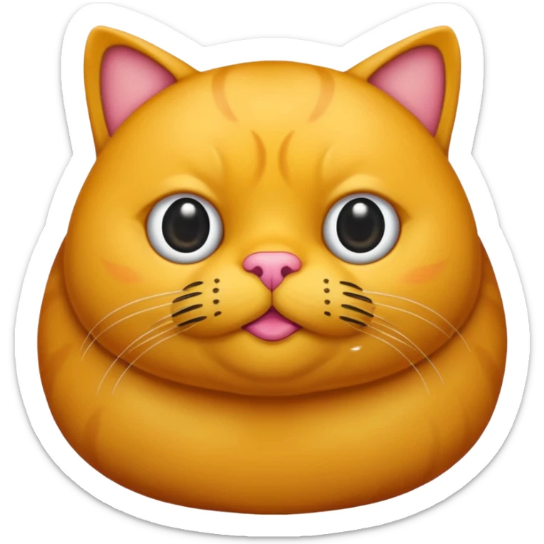 Un gato negro gordito con los ojos de color amarillos sentado sticker