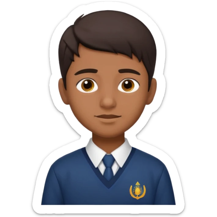 Indian male teenage student, brown skin, dark hair sticker