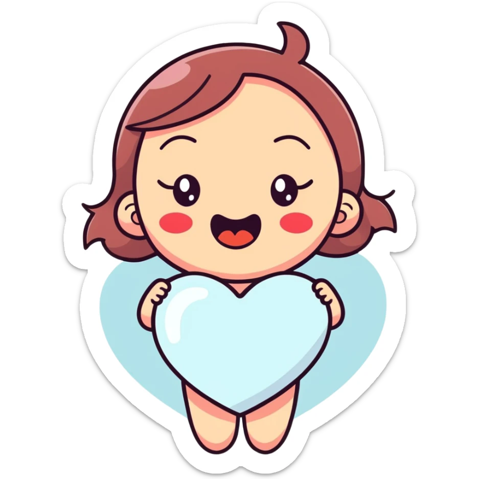 A girl heart eyes drooling mouth rosey cheeks steam coming off of her  sticker