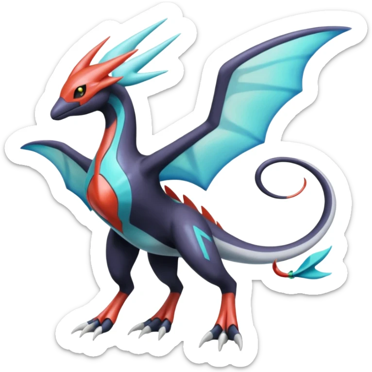 Latios-Darkrai-Deoxys-Giratina-Palkia-Meloetta-fusion-animal-Pokémon-hybrid-creature, full body sticker